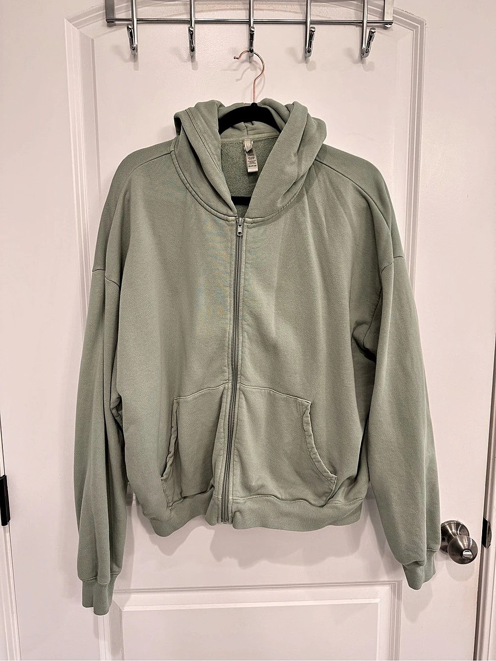 SKIMS Cotton Fleece Classic Zip-Up Hoodie mineral Green Size 2X/2T/2X
